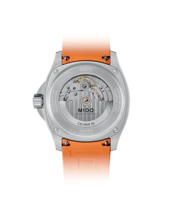 Montre Mido Multifort TV Big Date grise avec bracelet en caoutchouc