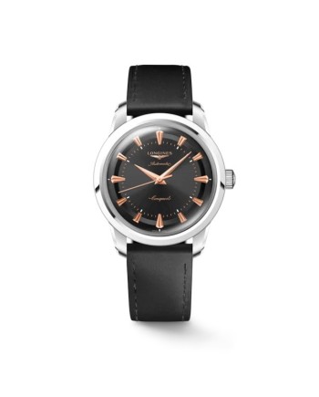 Orologio Longines Conquest Heritage con Quadrante Nero e Cinturino in Pelle