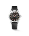 Montre Longines Conquest Heritage avec cadran noir et bracelet en cuir