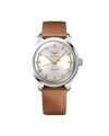 Longines Conquest Heritage watch with Silver Dial and Leather Strap