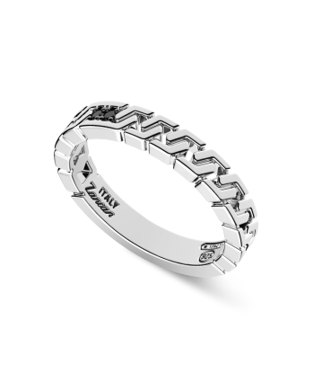 Anello da Uomo Zancan Insignia 925 in Argento con Spinelli Neri