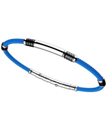 Zancan Robikevlar Men's Bracelet in Silver with Blue Cord