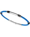 Bracelet pour homme Zancan Robikevlar en argent avec cordon bleu