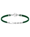 Bracciale da Uomo Zancan Regata in Argento con Ancora e Cordino Verde Scuro