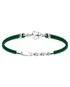 Zancan Regata Men's Bracelet in Silver with Anchor and Dark Green Cord