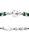 Bracciale da Uomo Zancan Regata in Argento con Ancora e Cordino Verde Scuro
