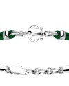 Bracelet pour homme Zancan Regata en argent avec ancre et cordon vert foncé