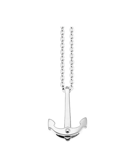 Zancan Collier pour Homme en Argent avec Pendentif Ancre