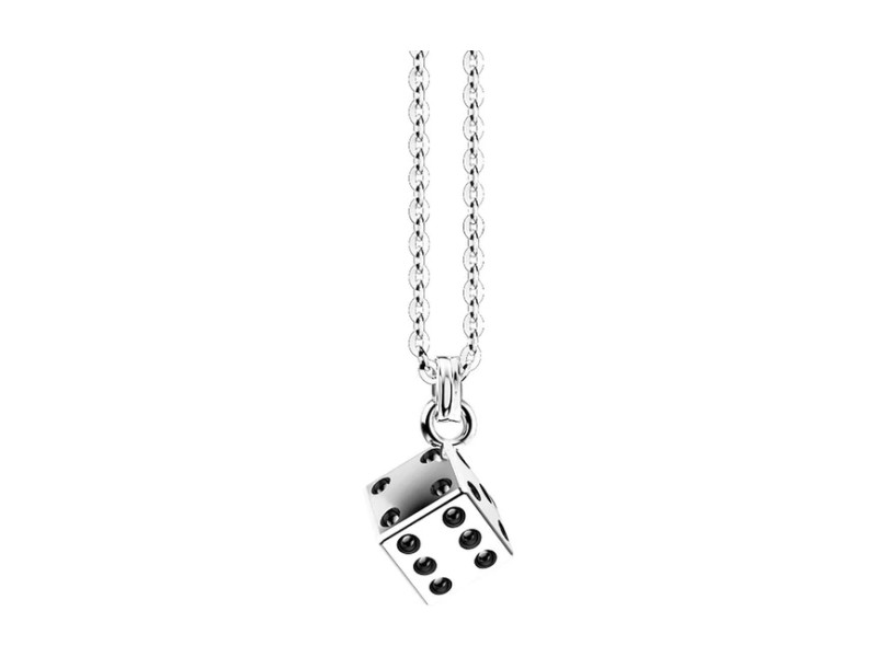 Zancan Men's Necklace in Silver with Dice Pendant