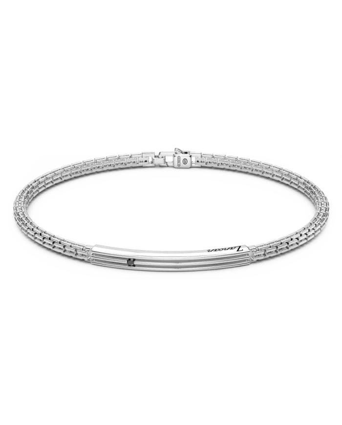 Bracelet pour homme Zancan Insignia en argent 925 avec spinelles noires