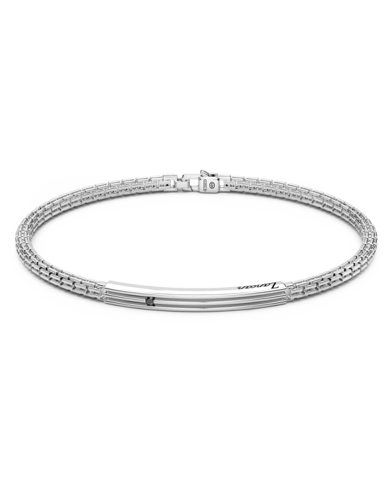 Bracelet pour homme Zancan Insignia en argent 925 avec spinelles noires