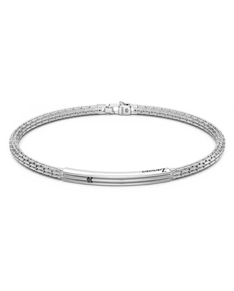Bracelet pour homme Zancan Insignia en argent 925 avec spinelles noires