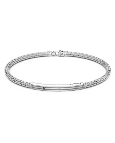 Zancan Insignia Men's Bracelet in 925 Silver with Black Spinels
