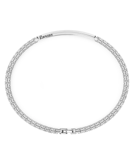 Zancan Insignia Men's Bracelet in 925 Silver with Black Spinels