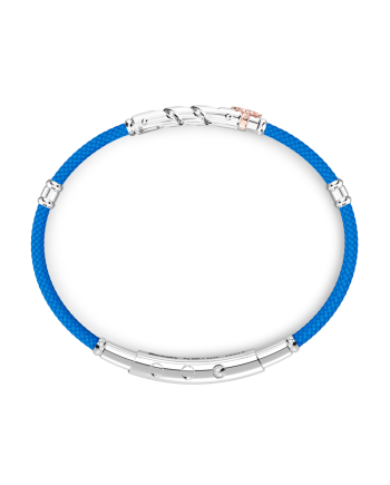 Bracciale da Uomo Zancan Regata in Kevlar Azzurro con Maglia Grumette in Argento