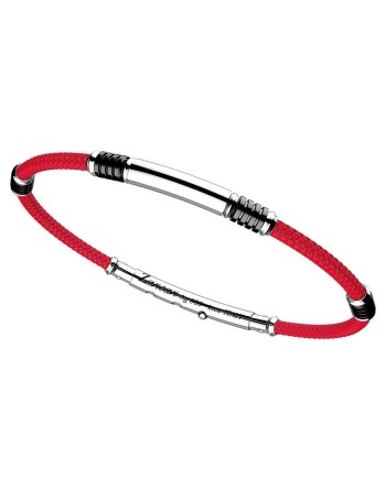 Bracciale da Uomo Zancan Robikevlar in Argento con Cordino Rosso