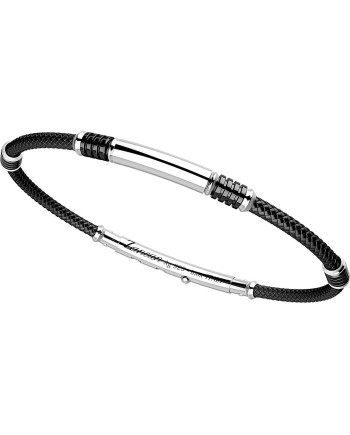 Bracelet pour homme Zancan Robikevlar en argent avec cordon noir