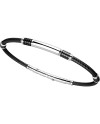 Bracciale da Uomo Zancan Robikevlar in Argento con Cordino Nero