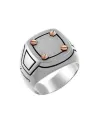 Anello da Uomo Zancan in Argento con Viti in Oro