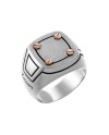 Bague pour homme Zancan en argent avec vis dorées