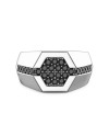 Zancan Cosmopolitan Men's Ring in Silver with Black Spinels