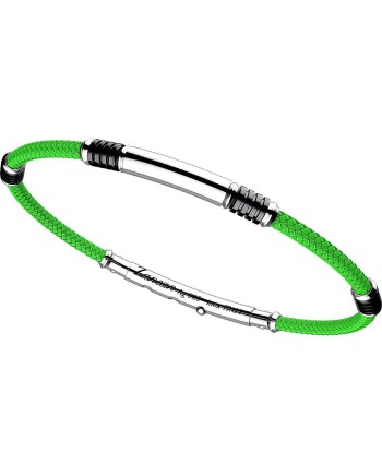 Bracelet pour homme Zancan Robikevlar en argent avec cordon vert