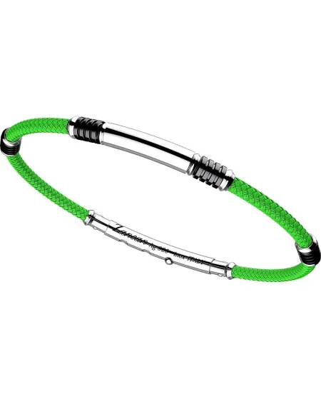 Bracciale da Uomo Zancan Robikevlar in Argento con Cordino Verde
