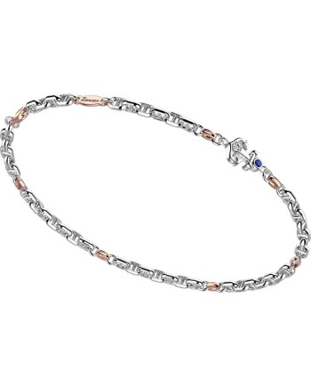 Bracelet pour homme Zancan Insignia en or bicolore et ancre avec diamant et saphir