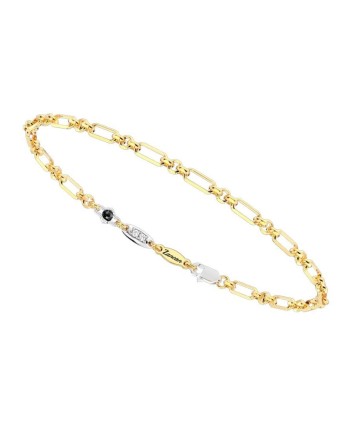 Zancan Insignia Men's Bracelet in Yellow Gold with Diamonds and Spinel