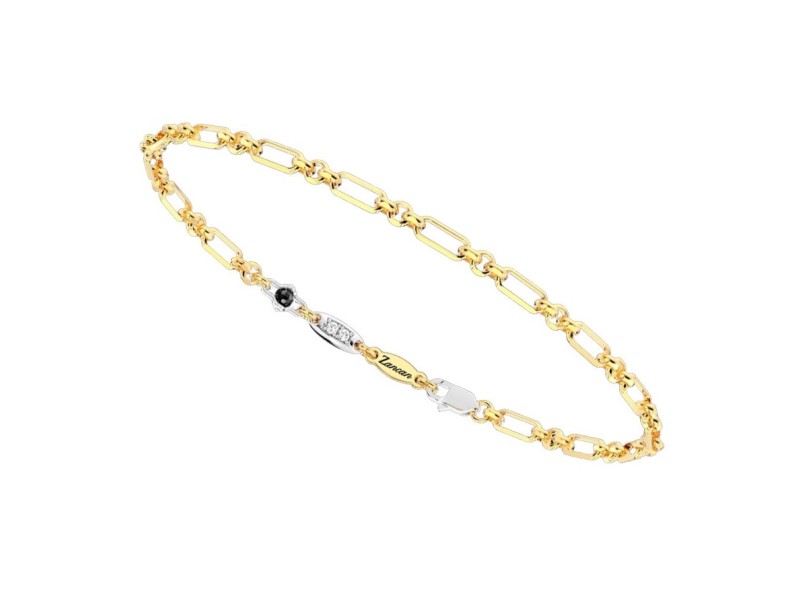 Zancan Insignia Men's Bracelet in Yellow Gold with Diamonds and Spinel
