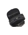 Pineider Daily 23 Men's Backpack in Black Leather with Double Pocket