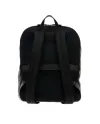 Zaino da Uomo Pineider Daily in Pelle Nera Bottalata con Doppia Tasca