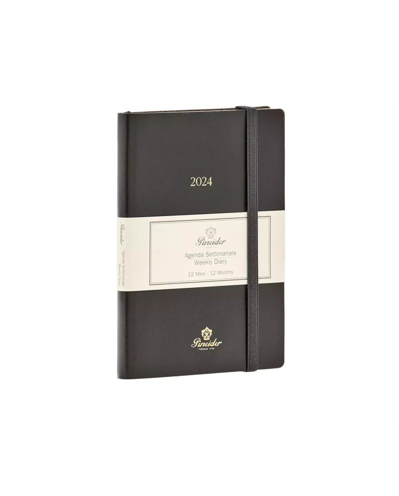 Agenda Settimanale 2024 Pineider Classic 11 x 16 con Copertina in Pelle