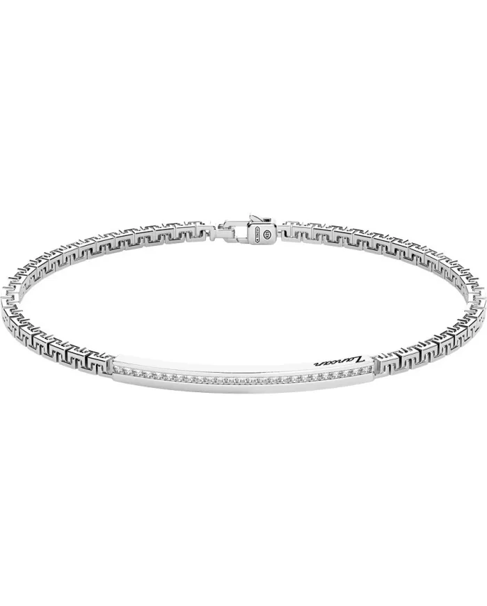 Zancan Insignia Men's Bracelet in 925 Silver with White Zircons