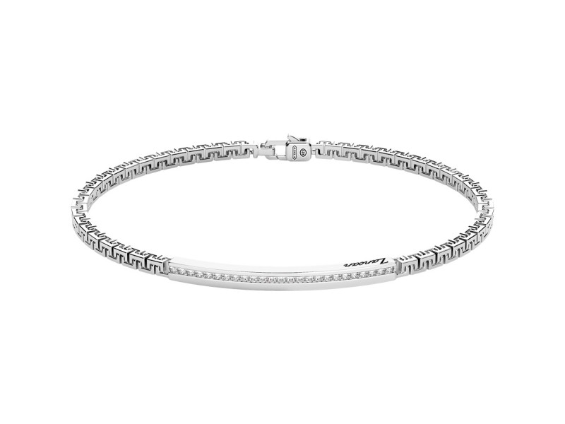 Zancan Insignia Men's Bracelet in 925 Silver with White Zircons