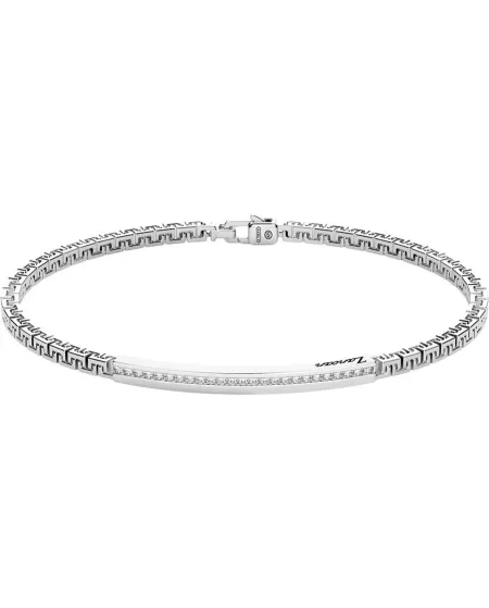 Zancan Insignia Men's Bracelet in 925 Silver with White Zircons