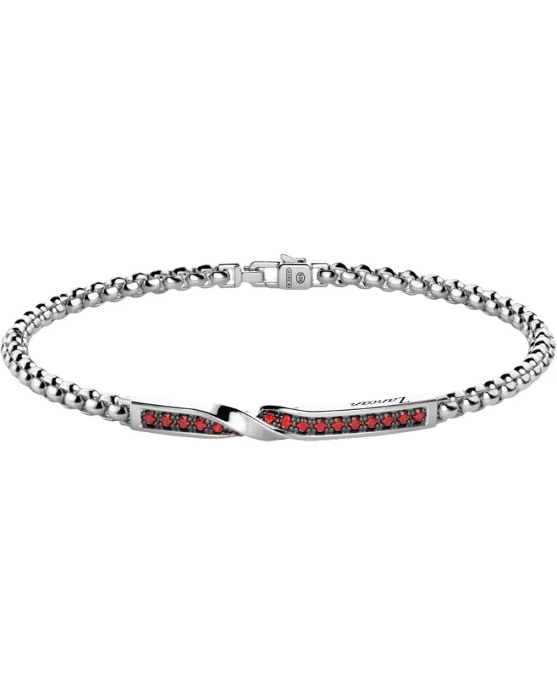 Bracciale da Uomo Zancan Insignia 925 in Argento con Spinelli Rossi