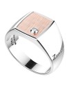 Bague pour homme Zancan en argent et rose avec diamants