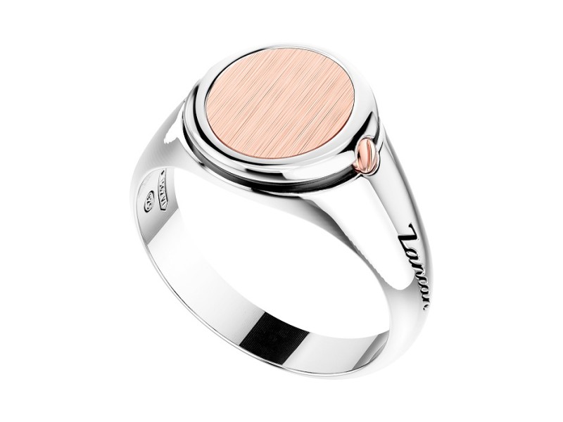 Zancan Men's Ring in Silver and Pink