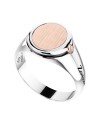 Zancan Men's Ring in Silver and Pink