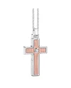 Collier Zancan Insignia 925 pour homme en argent et or avec pendentif croix et diamant blanc