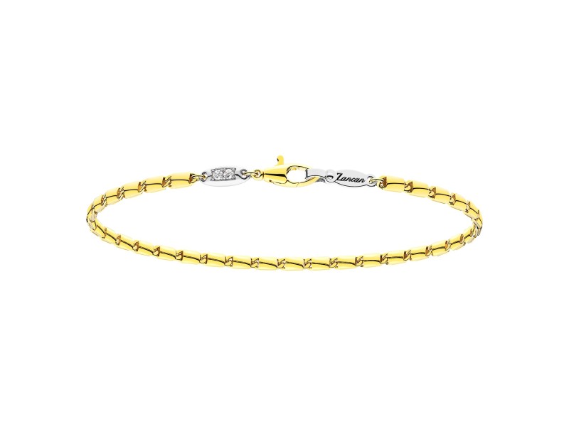Bracelet pour homme Zancan Insignia en or bicolore avec diamants