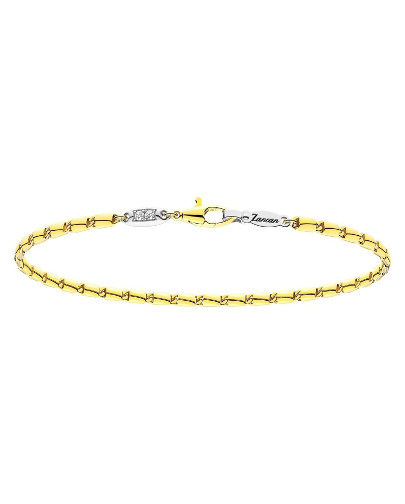 Zancan Insignia Men's Bracelet in Two-Tone Gold with Diamonds