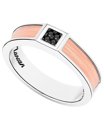 Bague pour homme Zancan en argent et or rose avec diamants noirs