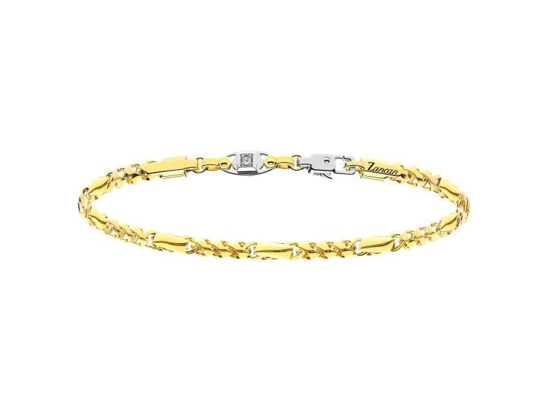 Zancan Insignia Men's Bracelet in Two-Tone Gold with Diamonds