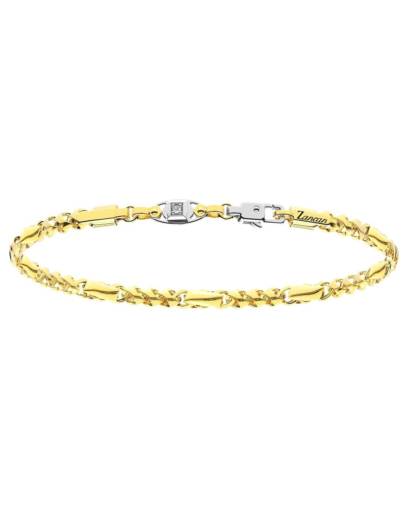 Zancan Insignia Men's Bracelet in Two-Tone Gold with Diamonds