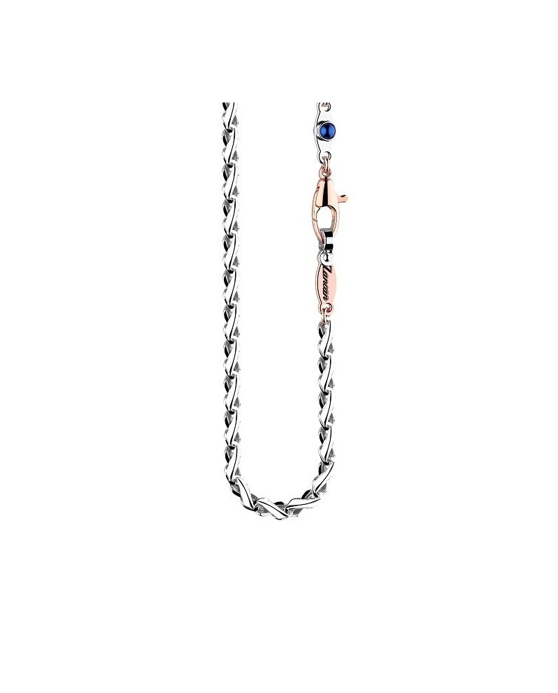 Collier pour homme Zancan Insignia en or blanc avec saphir bleu