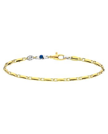 Bracelet pour homme Zancan Insignia en or bicolore avec saphir bleu et diamants