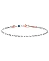 Zancan Insignia Men's Bracelet in Two-Tone Gold with Blue Sapphire and Diamonds
