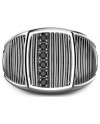 Anello da Uomo Zancan Cosmopolitan in Argento con Spinelli Neri